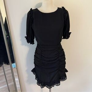 HYFVE Black Mini Dress Open Back Tie Zip Medium